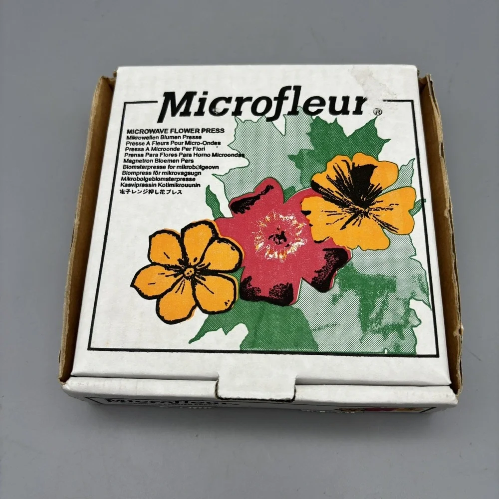 New Microfleur Microwave Flower Press Regular w/ Box Instructions Open Box 5.5